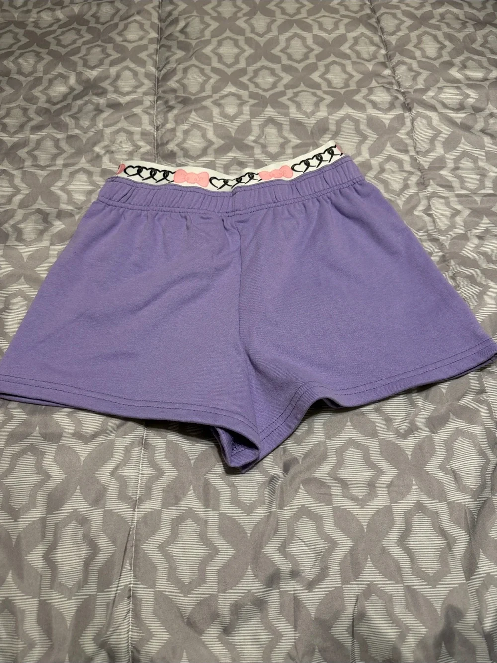Girls Hello Kitty Purple Shorts with Character Print